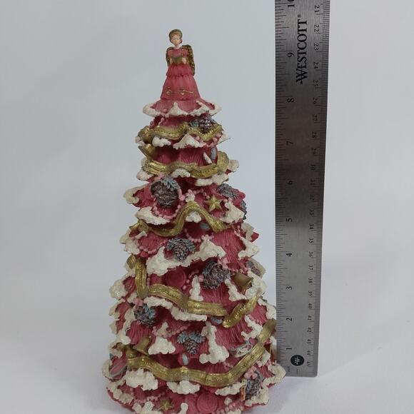 Design Impressions Musical Christmas Tree Pink Gold Angel "O Christmas Tree" 10" - Picture 7 of 7
